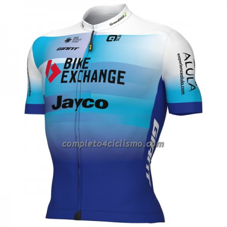 Maglia 2022 BikeExchange Jayco Manica Corta Bianco Blu Maglia 2022 BikeExchange Jayco Manica Corta Bianco Blu